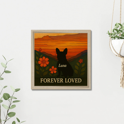 Personalized Dog Memorial Sunset Art