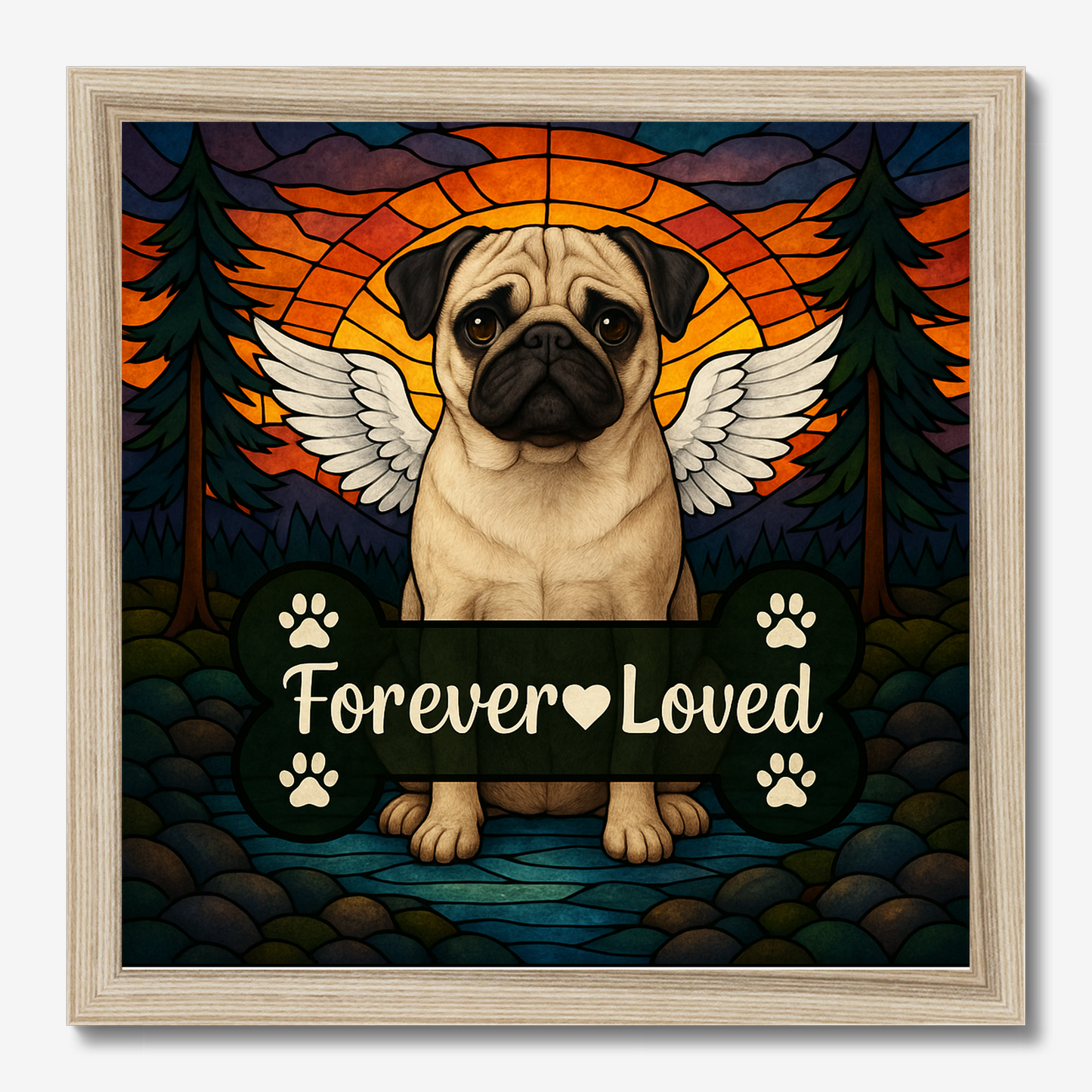 Pet Memorial Wall Art – “Forever Loved” Poster, Framed Poster & Canvas