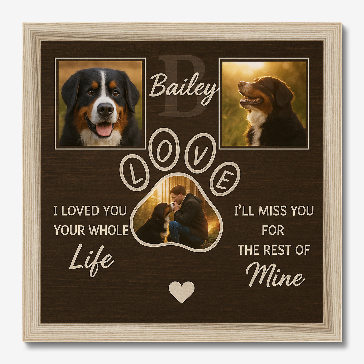 Personalized Dog Memorial Gift – Custom Photo Canvas & Framed Poster