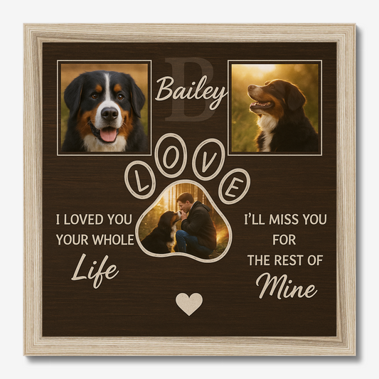 Personalized Dog Memorial Gift – Custom Photo Canvas & Framed Poster
