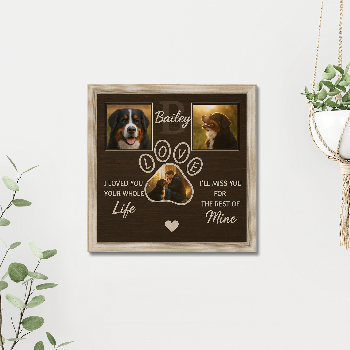 Personalized Dog Memorial Gift – Custom Photo Canvas & Framed Poster