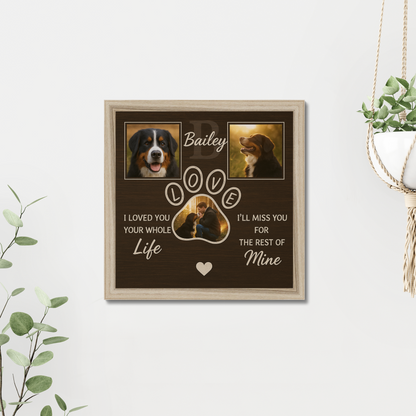 Personalized Dog Memorial Gift – Custom Photo Canvas & Framed Poster