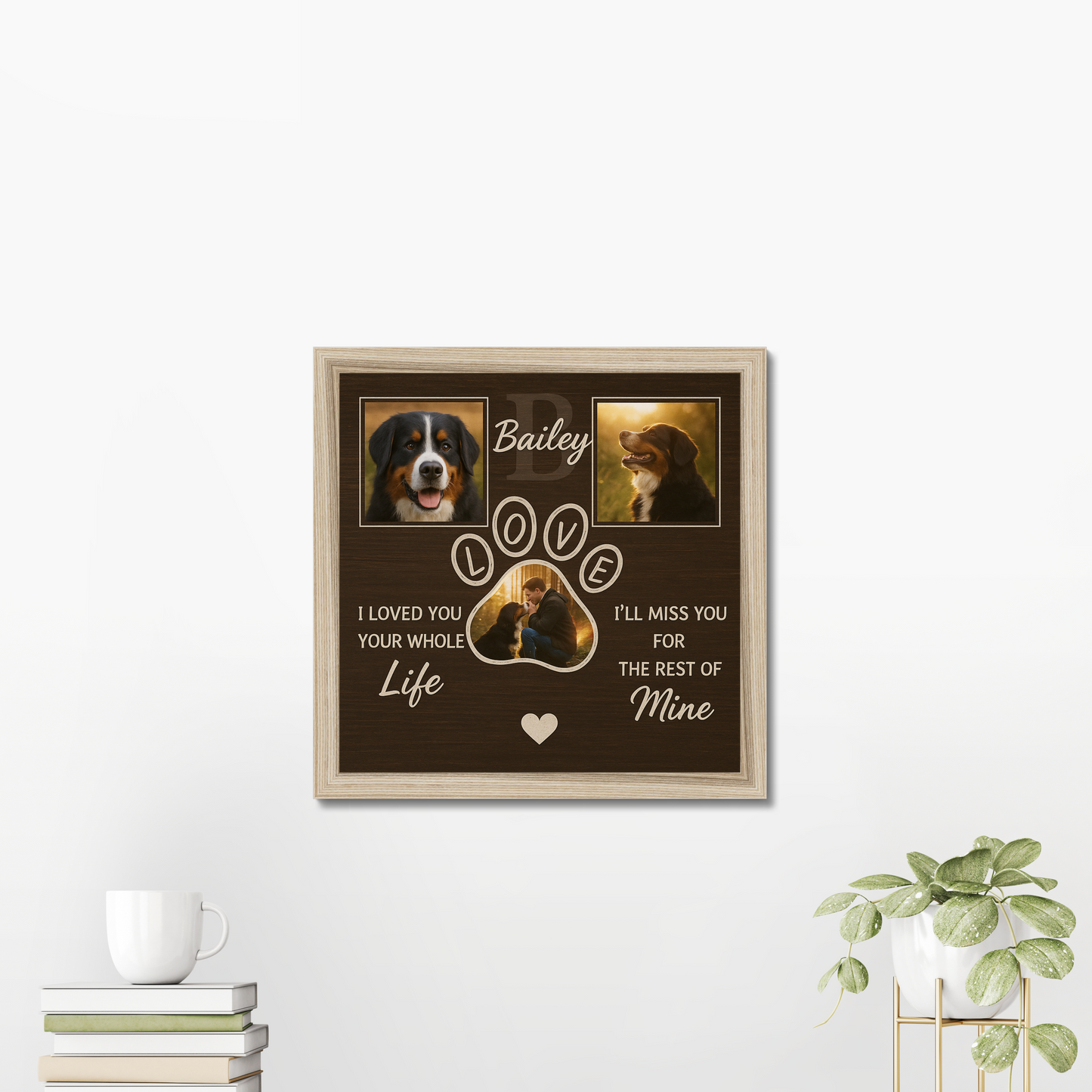 Personalized Dog Memorial Gift – Custom Photo Canvas & Framed Poster