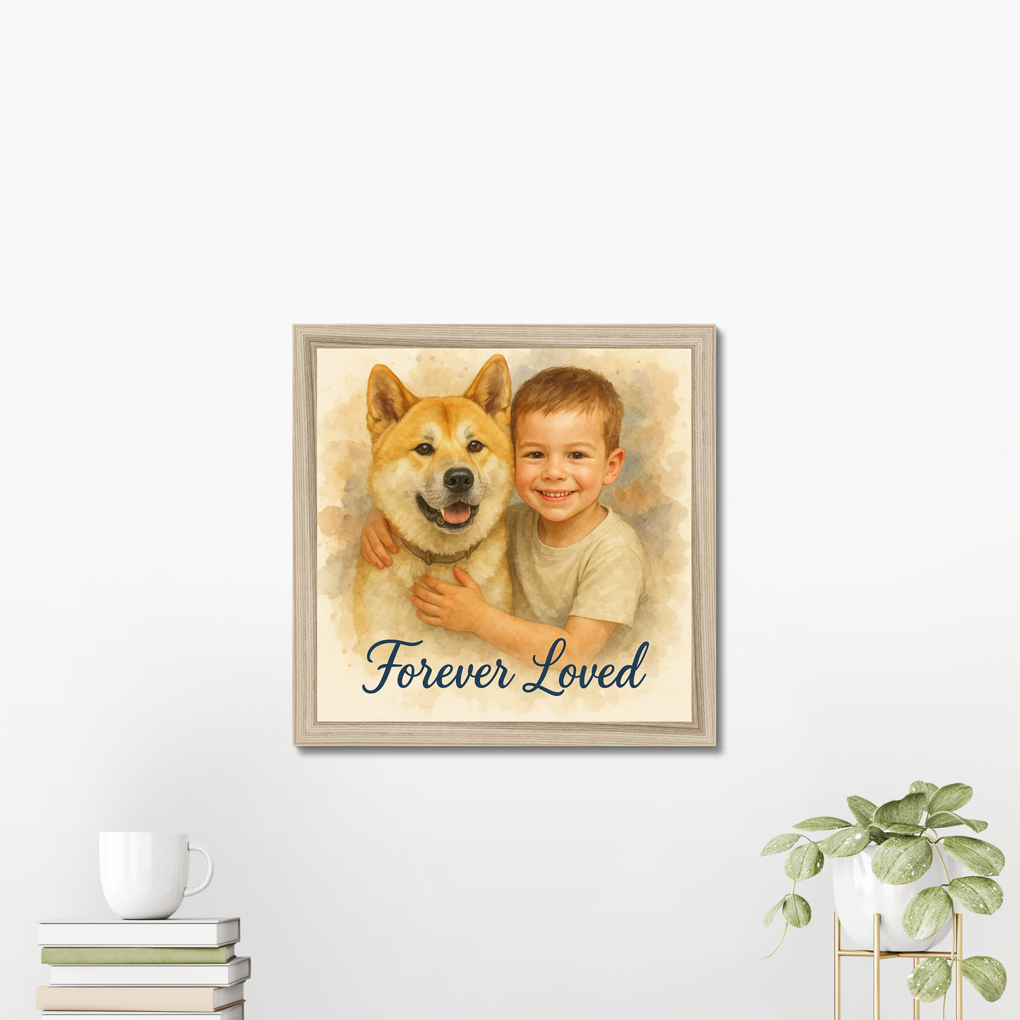 Custom Watercolor Pet Memorial Portrait – Forever Loved Canvas & Poster