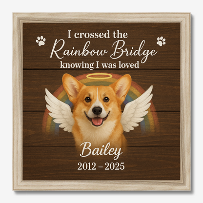 Rainbow Bridge Dog Memorial Gift – Personalized Pet Loss Wall Art