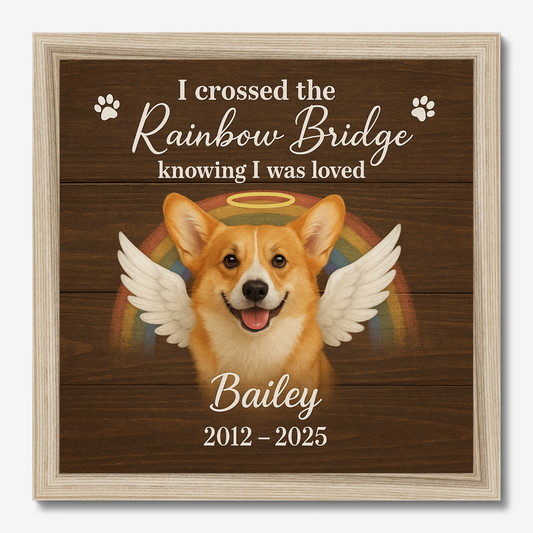 Rainbow Bridge Dog Memorial Gift – Personalized Pet Loss Wall Art