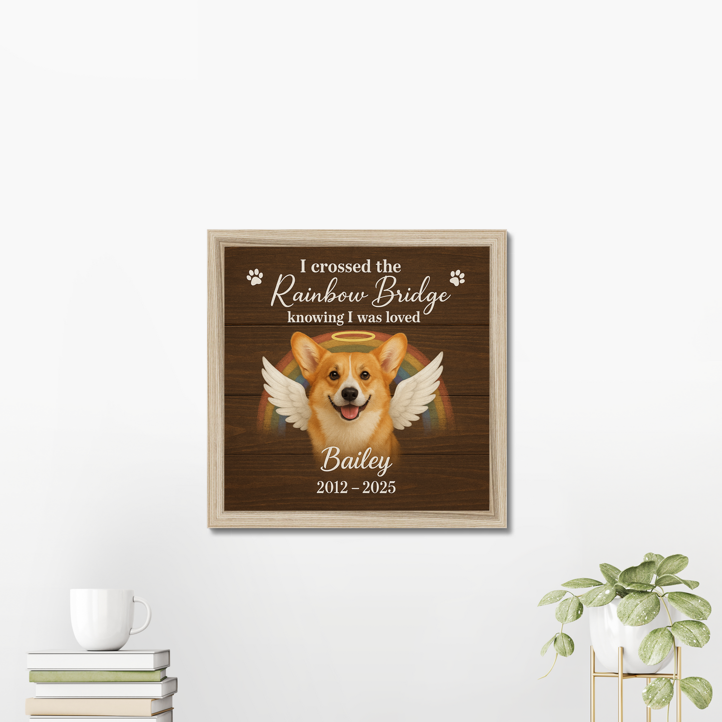 Rainbow Bridge Dog Memorial Gift – Personalized Pet Loss Wall Art