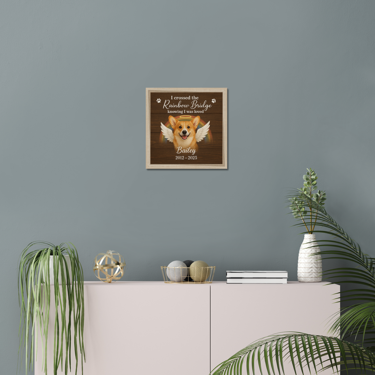 Rainbow Bridge Dog Memorial Gift – Personalized Pet Loss Wall Art