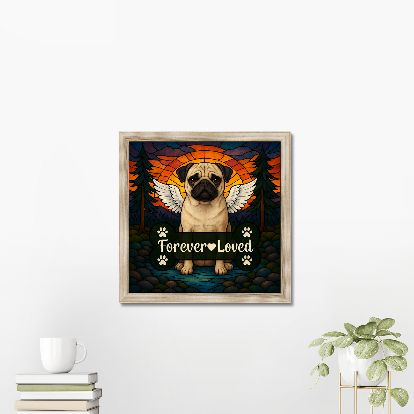 Pet Memorial Wall Art – “Forever Loved” Poster, Framed Poster & Canvas