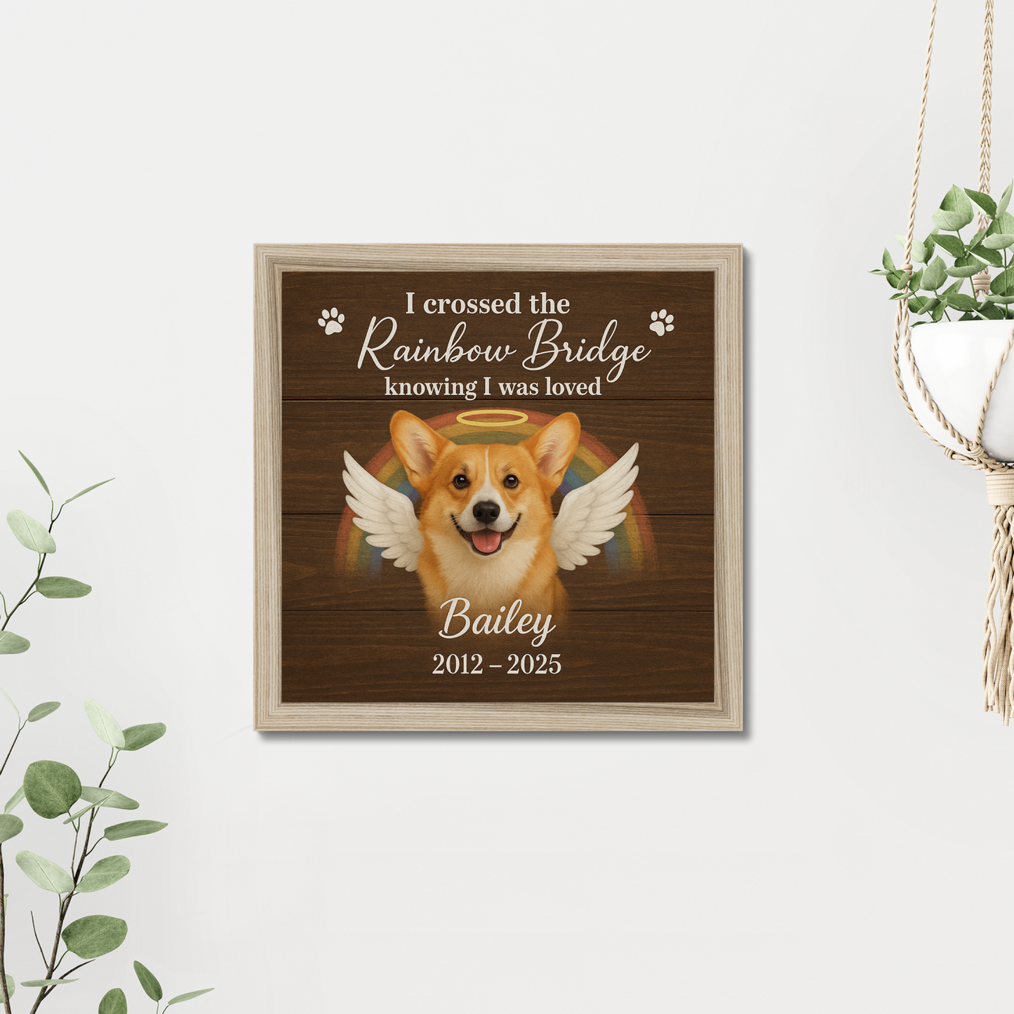 Rainbow Bridge Dog Memorial Gift – Personalized Pet Loss Wall Art