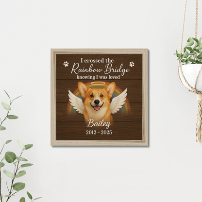 Rainbow Bridge Dog Memorial Gift – Personalized Pet Loss Wall Art