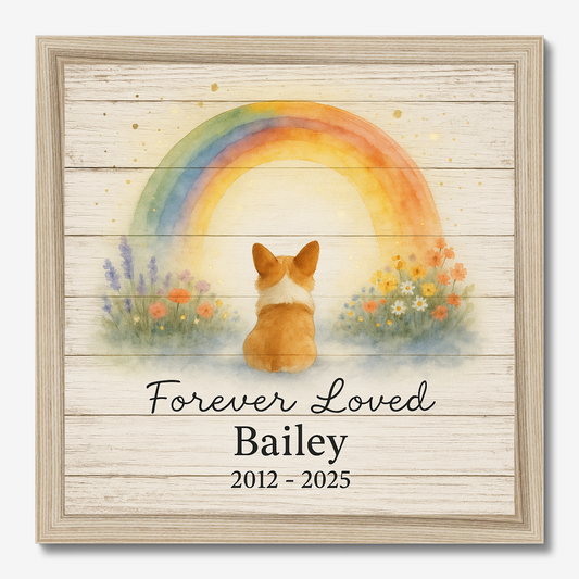 Rainbow Bridge Dog Memorial – Personalized Pet Loss Canvas Gift