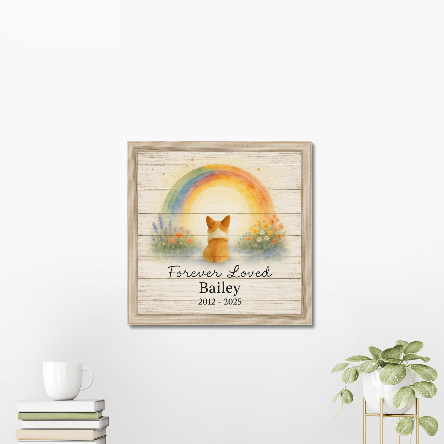 Rainbow Bridge Dog Memorial – Personalized Pet Loss Canvas Gift