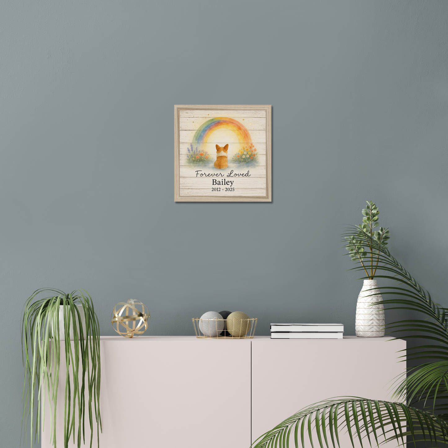 Rainbow Bridge Dog Memorial – Personalized Pet Loss Canvas Gift
