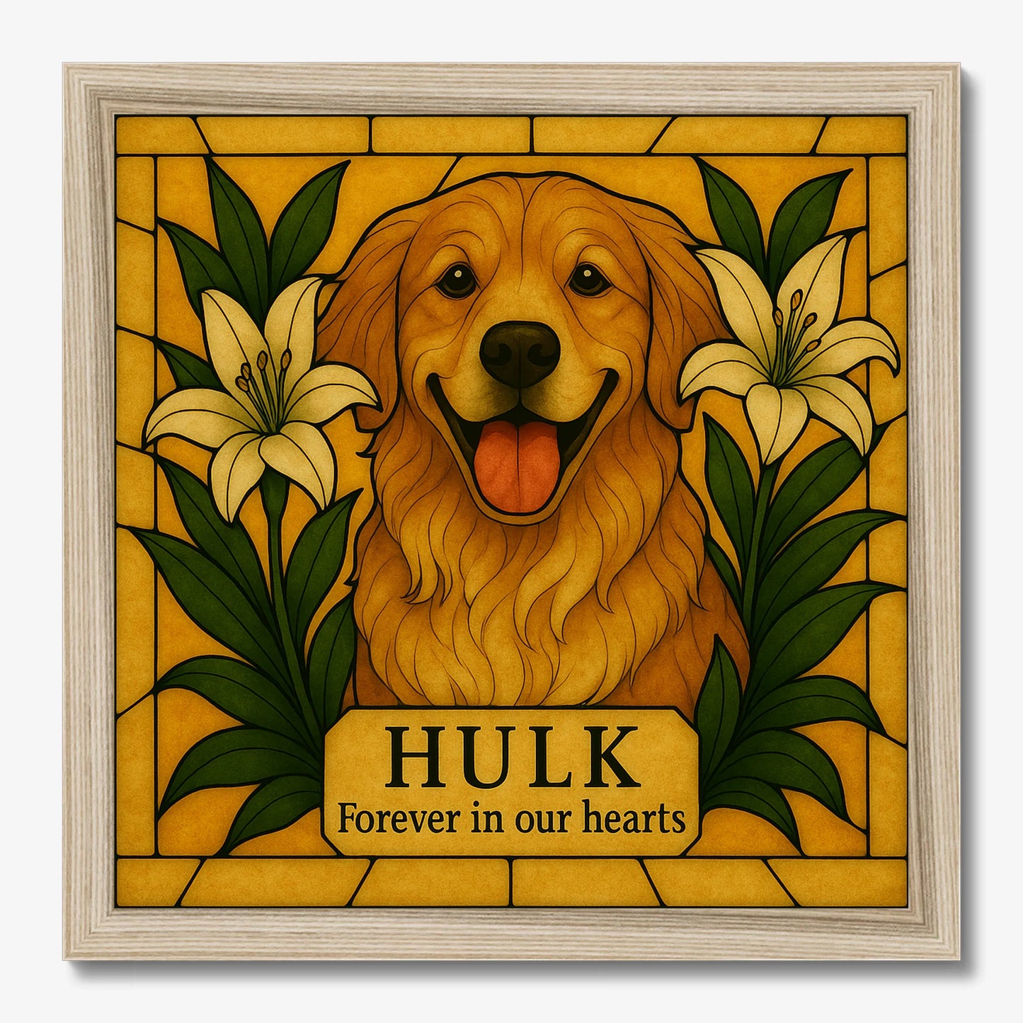 Personalized Dog Memorial Gift – “Forever in Our Hearts” Wall Art