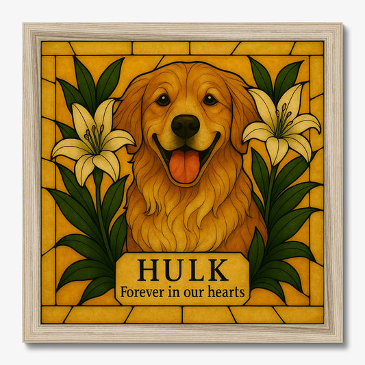 Personalized Dog Memorial Gift – “Forever in Our Hearts” Wall Art