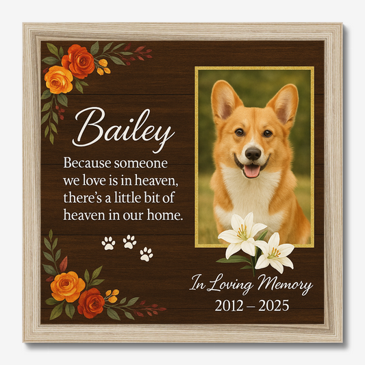 Pet Memorial Wall Art – Custom Photo & Name, In Loving Memory Gift