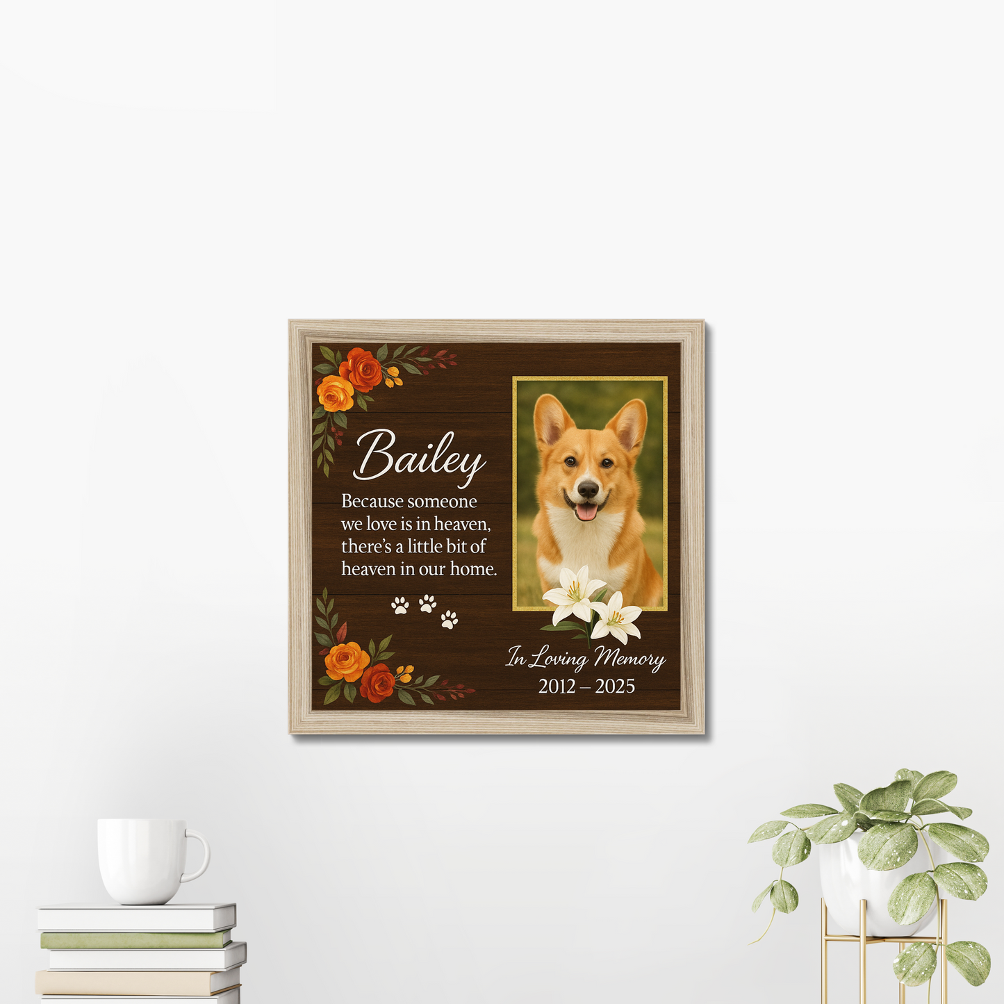 Pet Memorial Wall Art – Custom Photo & Name, In Loving Memory Gift