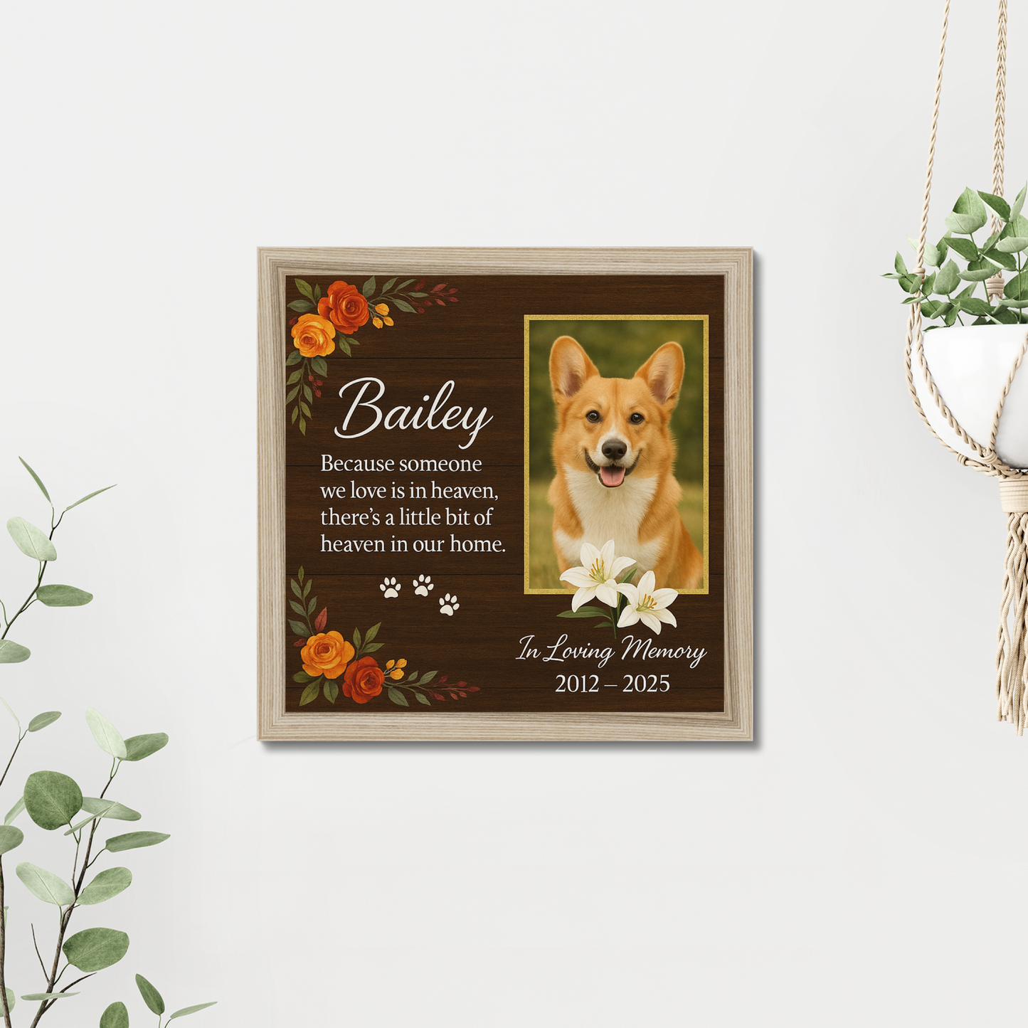 Pet Memorial Wall Art – Custom Photo & Name, In Loving Memory Gift