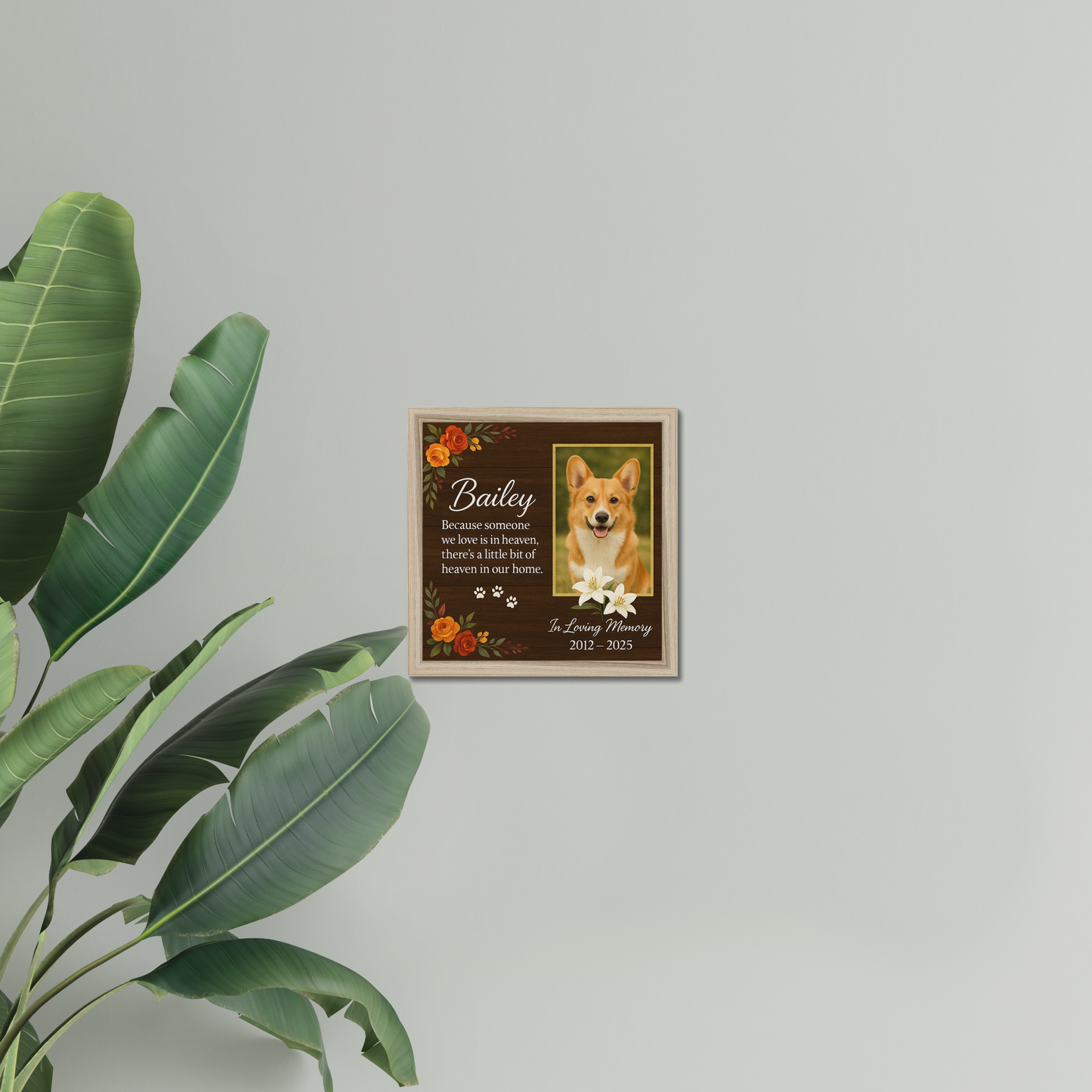 Pet Memorial Wall Art – Custom Photo & Name, In Loving Memory Gift