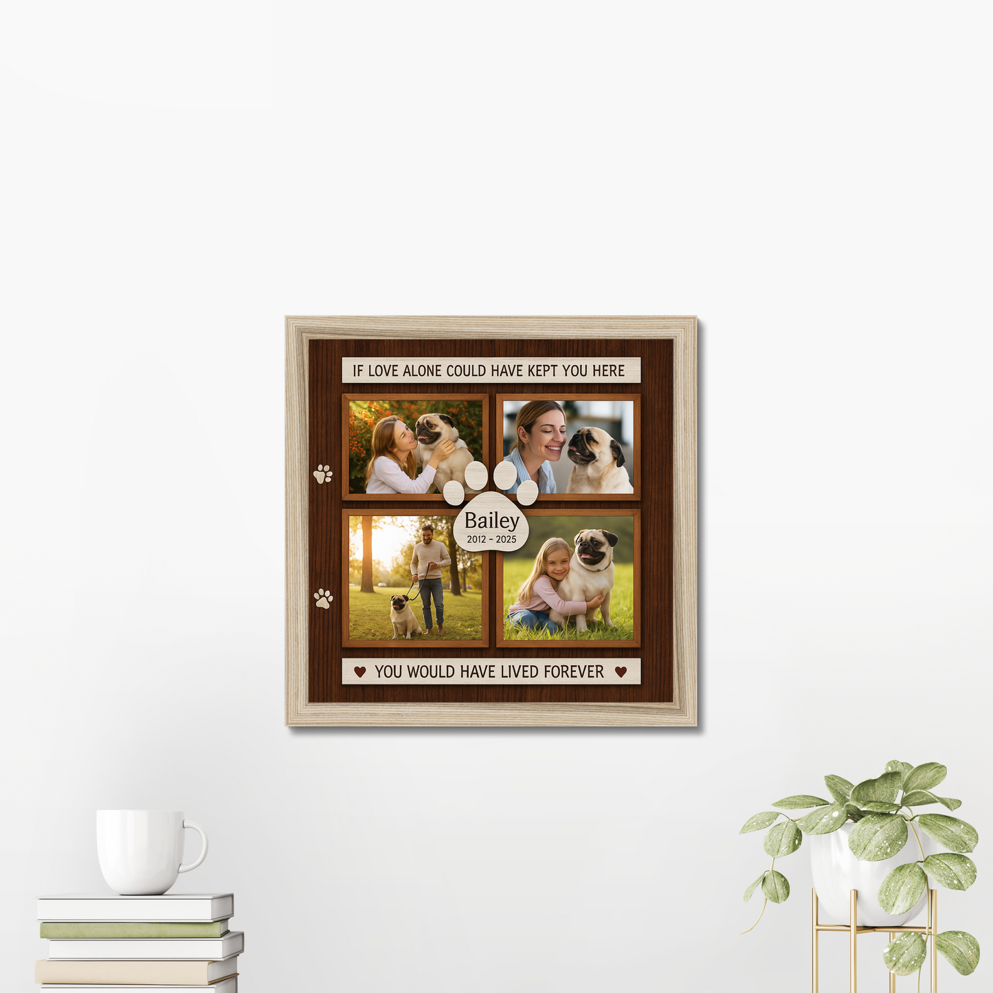 Personalized Dog Memorial Photo Collage – If Love Alone Quote