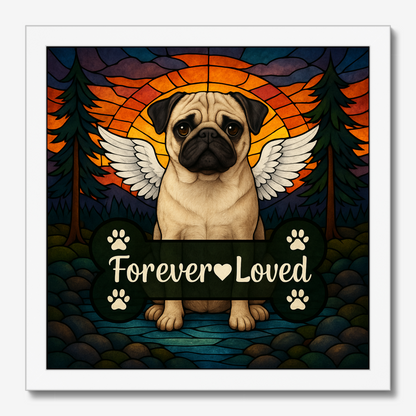 Pet Memorial Wall Art – “Forever Loved” Poster, Framed Poster & Canvas