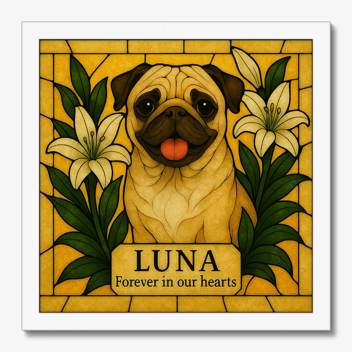 Personalized Dog Memorial Gift – “Forever in Our Hearts” Wall Art