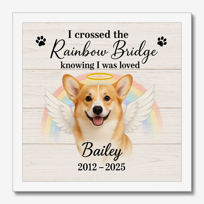 Rainbow Bridge Dog Memorial Gift – Personalized Pet Loss Wall Art