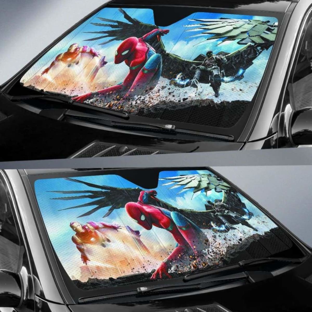 Spider man iron man car sun shades 918b Universal Fit