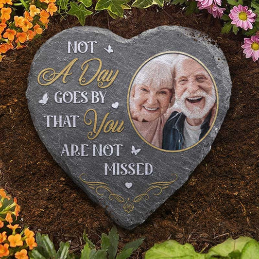 Custom Photo Not A Day Goes By That You Are Not Missed - Memorial Personalized Custom Memorial Stone - Sympathy Gift, Gift For Family Members