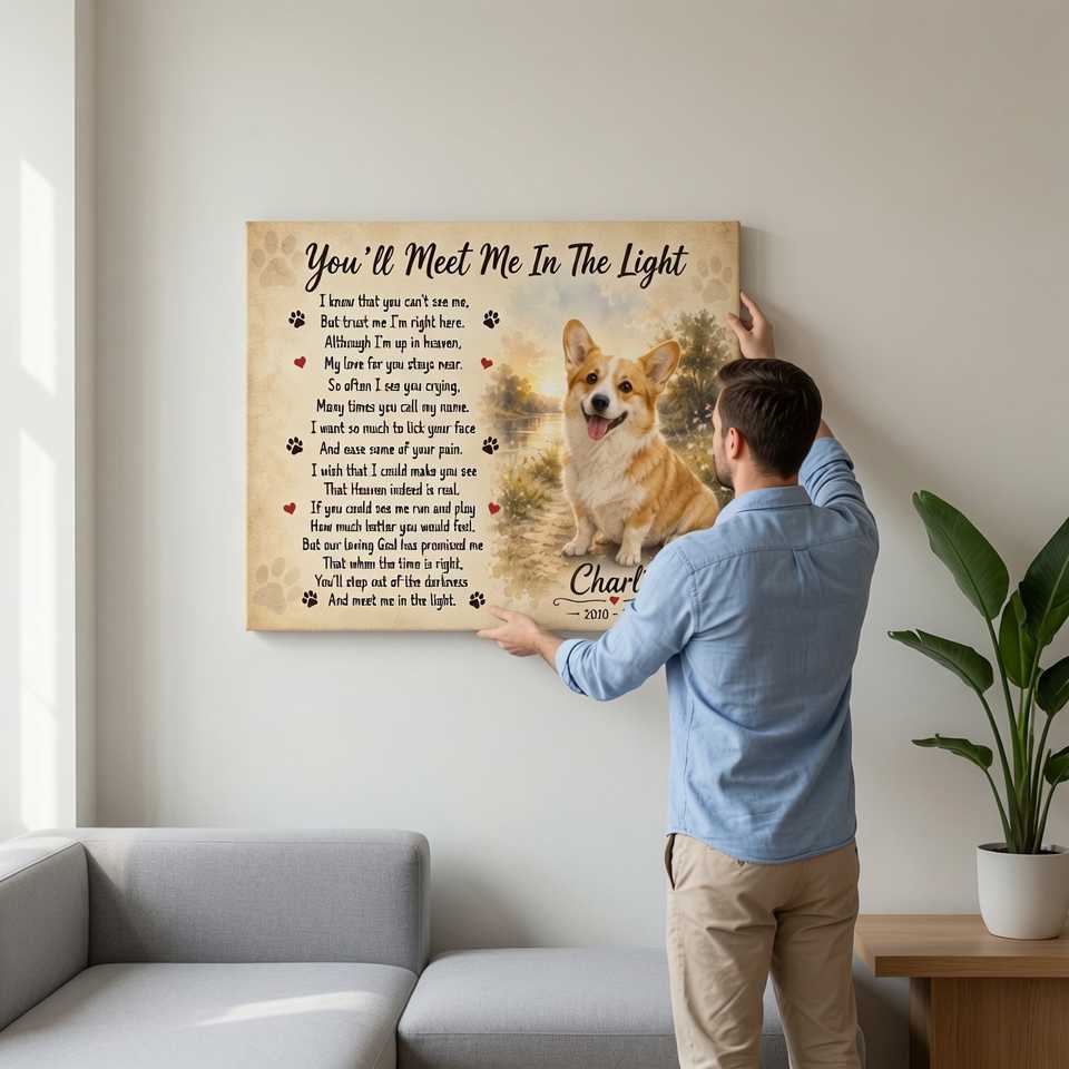 Personalized Dog Memorial Canvas with custom pet photo and memorial poem by PersonalizedFury.