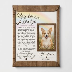 Rainbow Bridge Poem canvas featuring a personalized dog photo by PersonalizedFury.